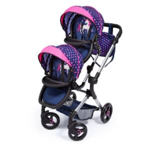 Pink Foldable Butterfly Doll Combi Pram Neo Vario with Changing Bag and Underneath Shopping Basket Bayer Design 18433AA Stroller Swivel Front Wheels Grey Jeans-Look