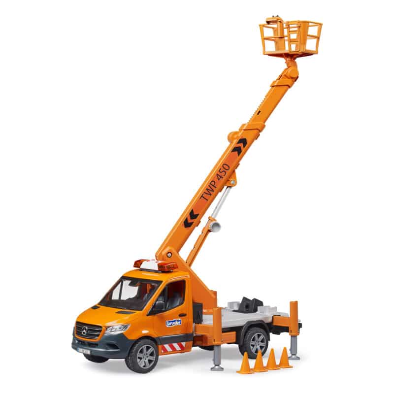 Bruder - MB Sprinter with work platform and Light + Sound Module opened crane