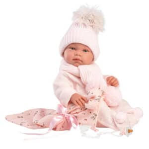 Llorens Doll - Baby Tina with Bambi Pink Blanket 43cm